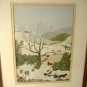 Grandma Moses Winter Landscape Print Primitive Folk Art