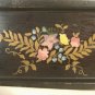 Miniature Tole Tip Tray Vintage Antique Hand Painted Floral