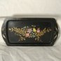 Miniature Tole Tip Tray Vintage Antique Hand Painted Floral