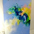 Abstract Finger Painting Acrylic Stretched Canvas Florida Artist