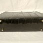 Art Deco Black Alligator Purse Vintage Bag Gold Tone Metal Frame 10.5 x 9.5"