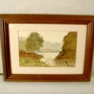 Miniature Watercolor Landscape Painting Staffordshire Canal Eileen Cooper