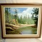 Pine Forest Creek Landscape Painting Vintage Southern Oil Board Signed W Horton