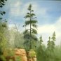 Pine Forest Creek Landscape Painting Vintage Southern Oil Board Signed W Horton