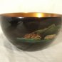Chinese Lacquer Foochow Bowl Exterior Landscape Interior Fish Koi Carp Painting