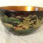 Chinese Lacquer Foochow Bowl Exterior Landscape Interior Fish Koi Carp Painting