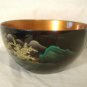 Chinese Lacquer Foochow Bowl Exterior Landscape Interior Fish Koi Carp Painting