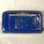 Lee Sands Eel Skin Wallet Clutch Purse Blue
