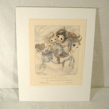 Signed Bergsma Carousel Art Print Love Makes the Ride Worthwhile