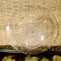Vintage Pressed Glass Cake Stand Pedestal Leaf Vine Ray Pattern 9 1/2"
