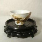 Antique Japanese Porcelain Sake Cup Hand Painted Gilt Dragon Unusual Spout