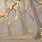 Mallard Ducks Embroidered Landscape Print Vintage Textile Fabric Art