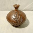 Vintage Pottery Bottle Vase Studio Art Signed Parker Wheat Decoration