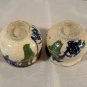 Pair Japanese Pottery Tea Bowl Hand Painted Bamboo Signed Antique Vintage