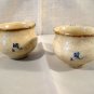 Pair Japanese Pottery Tea Bowl Hand Painted Bamboo Signed Antique Vintage