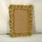 Enamel Flowers Picture Photo Frame Mauve Sage Green Gold Metal 6 x 4 space