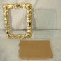 Enamel Flowers Picture Photo Frame Mauve Sage Green Gold Metal 6 x 4 space