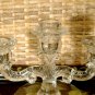Vintage Pressed Glass Candelabra 2 arm 3 candle holder Round Base