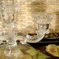Vintage Pressed Glass Candelabra 2 arm 3 candle holder Round Base