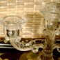 Vintage Pressed Glass Candelabra 2 arm 3 candle holder Round Base