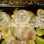 Vintage Pressed Glass Candelabra 2 arm 3 candle holder Round Base