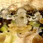 Vintage Pressed Glass Candelabra 2 arm 3 candle holder Round Base