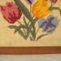 Vintage Wool Needlepoint Flowers Picture Tulips Irises Finished & Framed