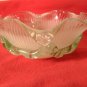 Antique Venetian Glass Bowl Green Rigaree with Prunts