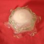 Antique Venetian Glass Bowl Green Rigaree with Prunts