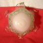 Antique Venetian Glass Bowl Green Rigaree with Prunts