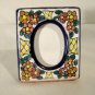 Mexican Pottery Picture Photo Frames Pair Vintage Miniature Del Carmen Talavera