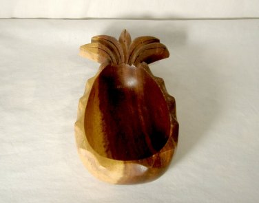 Vintage Carved Wood Pineapple Bowl Monkey Pod 9"