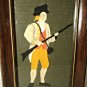 Minute Man Felt Fabric Picture Folk Art Textile Colonial American Revolution