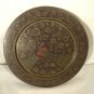 Vintage Peacocks Brass Wall Plate Etched Floral