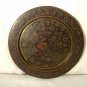 Vintage Peacocks Brass Wall Plate Etched Floral