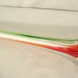 Cased Art Glass Bud Vase Murano Italian Flag Christmas Colors Green White Red