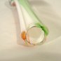 Cased Art Glass Bud Vase Murano Italian Flag Christmas Colors Green White Red