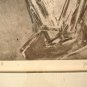 Geranium Flower Pot Etching Print Abstract Expressionist Vintage Signed