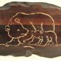 Vintage Carved Wood Bear Plaque Mother & Cub