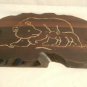 Vintage Carved Wood Bear Plaque Mother & Cub