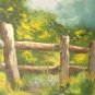 Impressionist Landscape Oil Painting Summer Meadow Split Rail Fence Signed Kepp