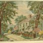 Vintage Needle Painting Embroidery Howard Payne Birth Place Home Hiawatha Heirloom