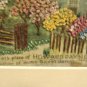Vintage Needle Painting Embroidery Howard Payne Birth Place Home Hiawatha Heirloom