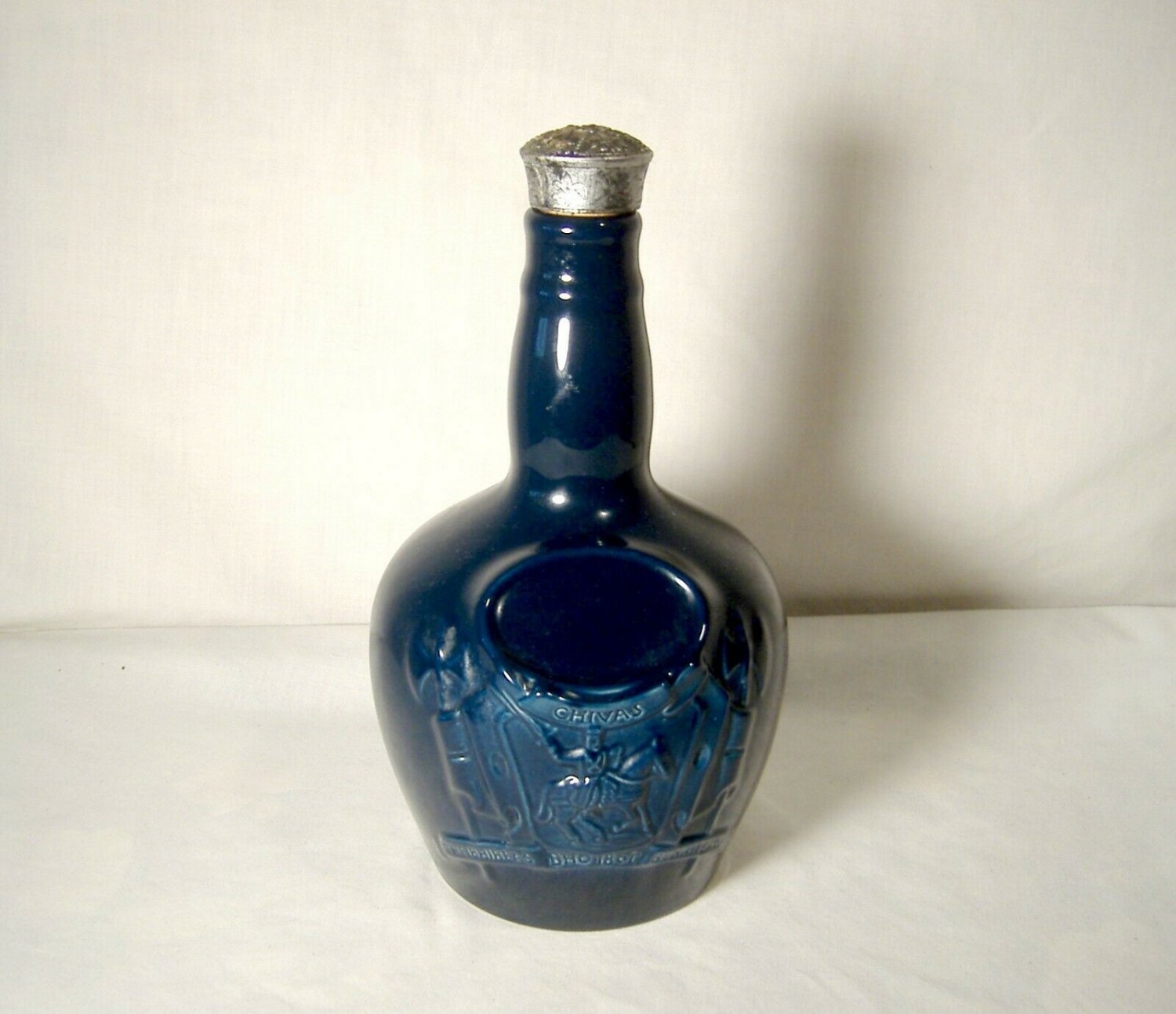 CHIVAS BROTHERS Ltd. Liquor Bottle Teal Blue Vintage WADE Earthenware ...