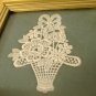 Abbey Lace Flower Basket Picture Miniature Gold Frame