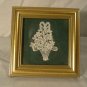 Abbey Lace Flower Basket Picture Miniature Gold Frame