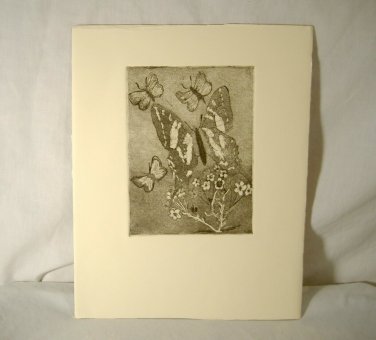 Vintage Butterfly Etching Print