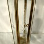 Pair Vintage Turkish Shepherd's Lamp Brass Etched Glass Candle Lanterns
