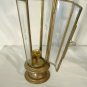 Pair Vintage Turkish Shepherd's Lamp Brass Etched Glass Candle Lanterns