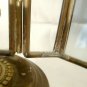Pair Vintage Turkish Shepherd's Lamp Brass Etched Glass Candle Lanterns
